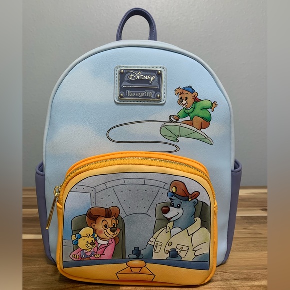 Loungefly Talespin Crew Group Portrait Mini Backpack & Small Zip Wallet - Picture 2 of 10